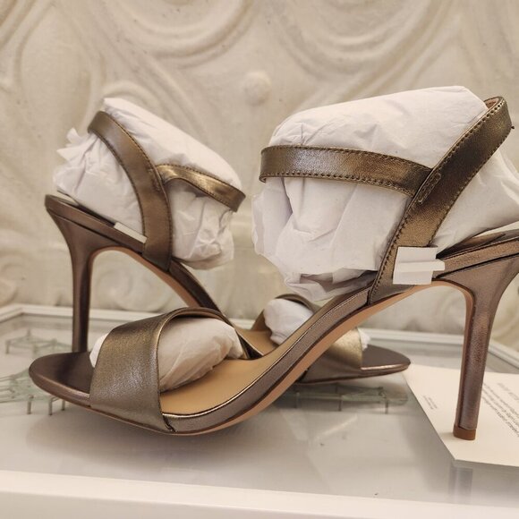 Ralph Lauren " Gwen" Metallic Nappa Leather Gold Heeled Sandals. NIB. Size 11 - Picture 7 of 13